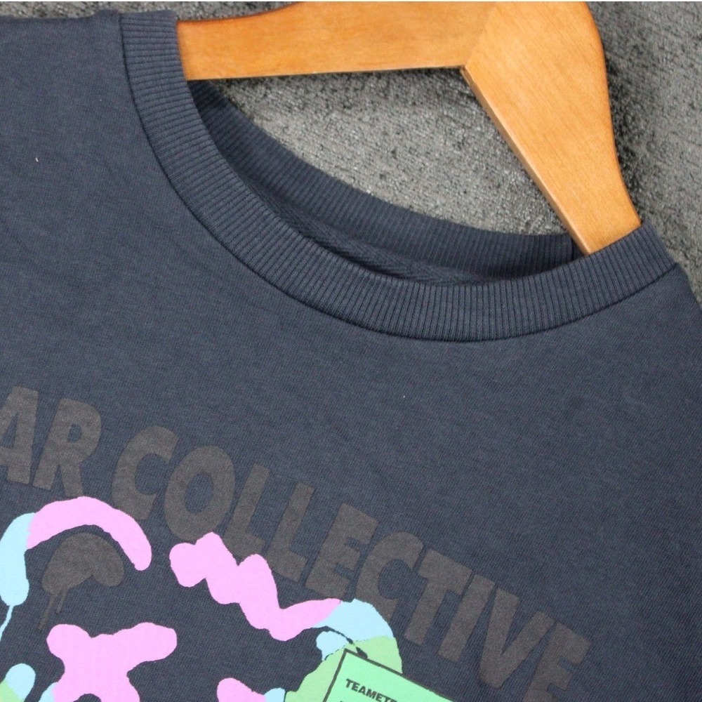 Cactus Boys Bear Collective Graphic T-Shirt Gray Cotton Relaxed Fit Size 9/10